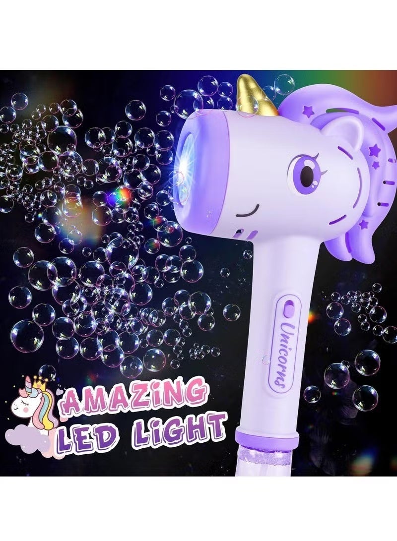 Toys for 3+ Year Old Girls Kids: Unicorn Bubble Wand with Cool Light Gifts for Age 3 4 5 6 7 8 Years Old Kids Baby Bubble Machine for Parties Birthday for Toddler Ages 3-8 - Image 4