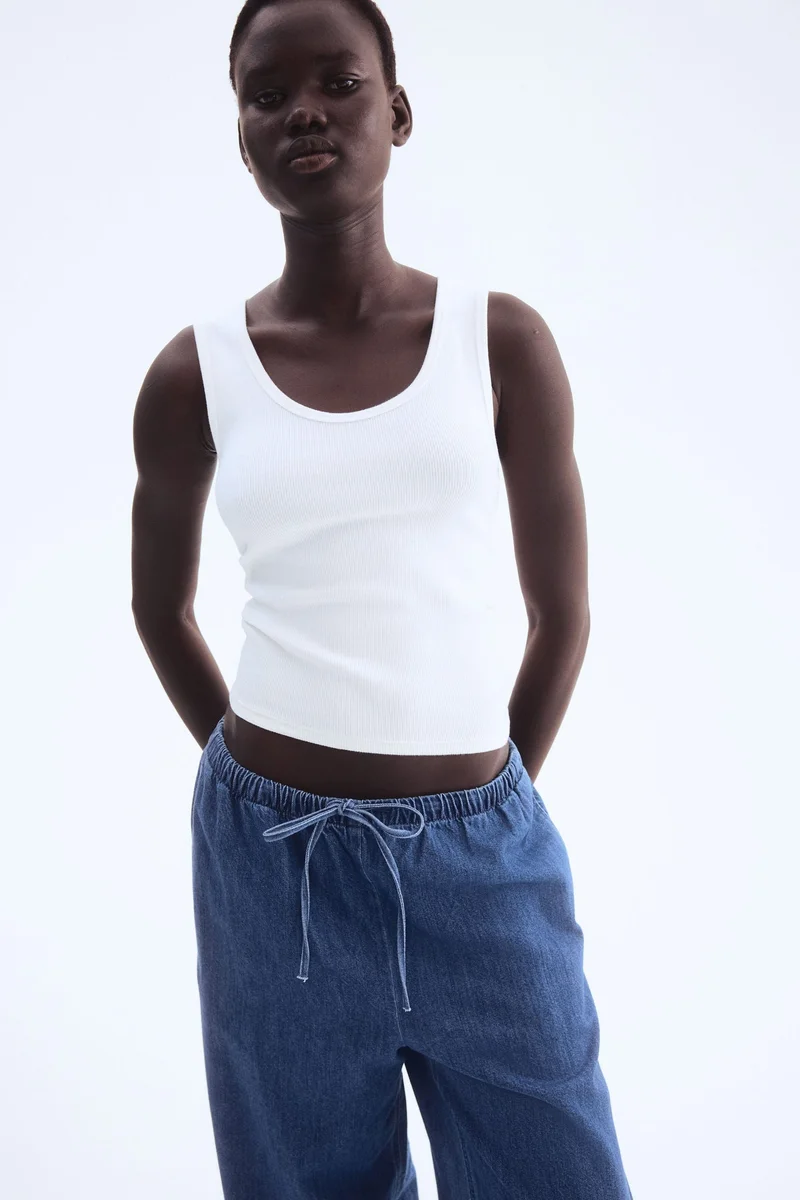 H&M Feather Soft Denim drawstring trousers