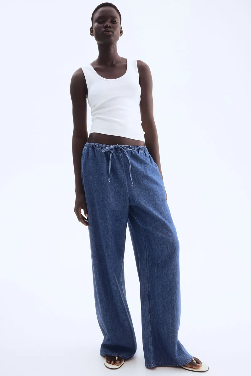 H&M Feather Soft Denim drawstring trousers