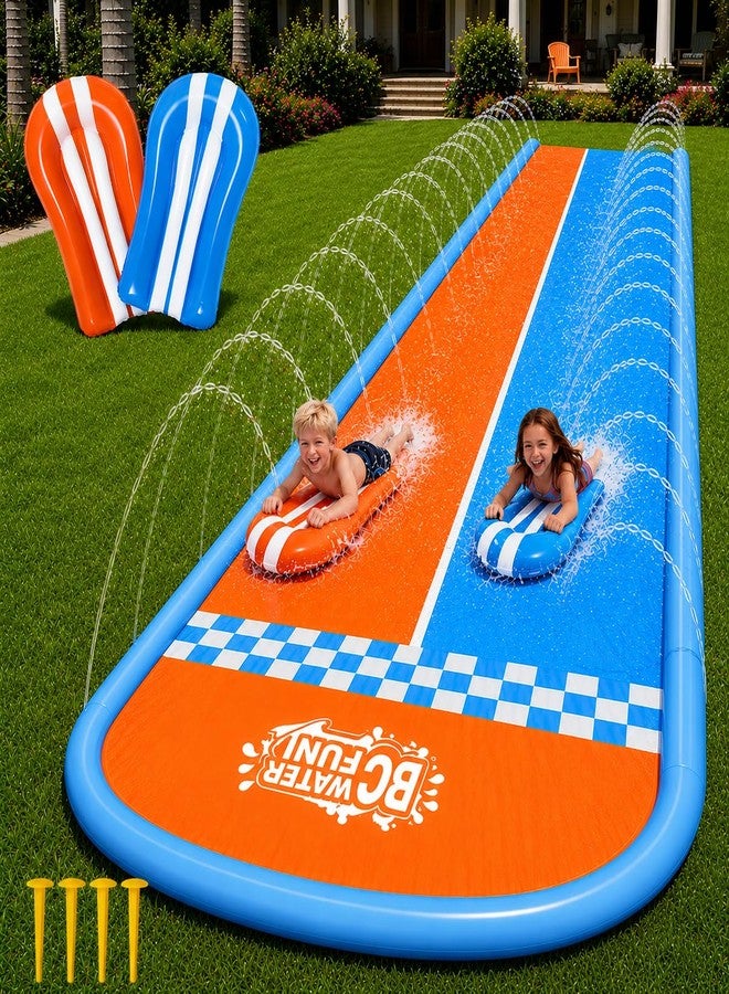 BCWATERFUNPD Water Slide with 2 Bodyboards - 22.5ft Water Slides for Kids Backyard, Premium Muti-Way Sprinkler System Slip and Slide for Kids, Summer Outdoor Play Equipment - Image 1