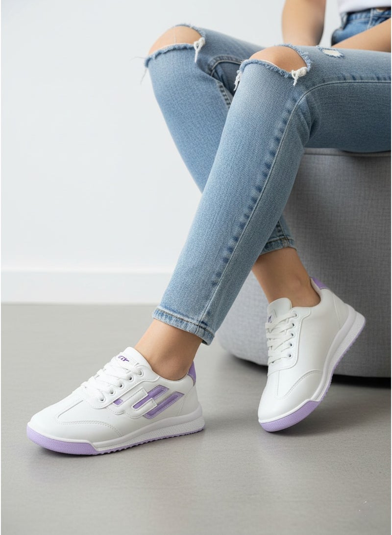 Vbranda Trendy women's sneakers with a modern design L-1086-WHITE&PURPLE - Image 1