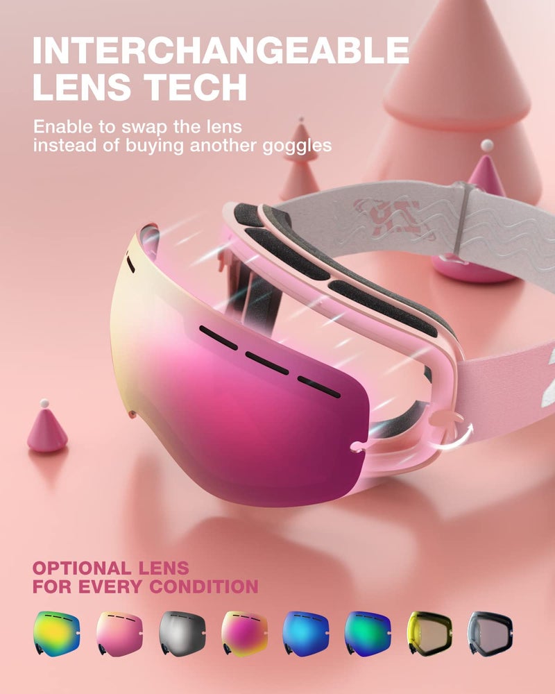 ZIONOR XMINI Kids Ski Goggles - Snowboard Snow Goggles for Boys Girls Youth - Image 2