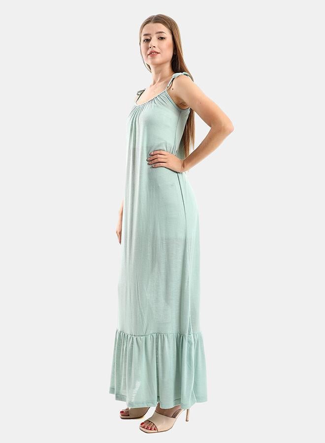 kady Jamila Women Knitted Wide Round Collar Tiered Casual Dress ,pistachio-XXL - Image 2