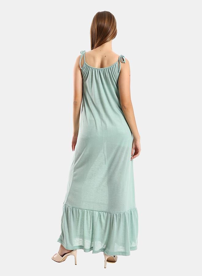 kady Jamila Women Knitted Wide Round Collar Tiered Casual Dress ,pistachio-XXL - Image 3