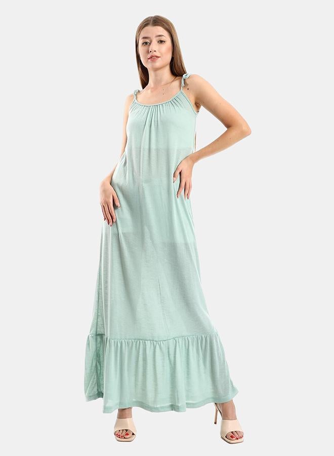 kady Jamila Women Knitted Wide Round Collar Tiered Casual Dress ,pistachio-XXL - Image 1