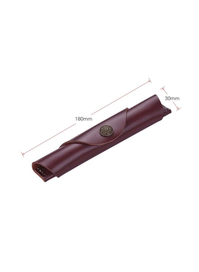 Leather Pen Case Brown - Image 2