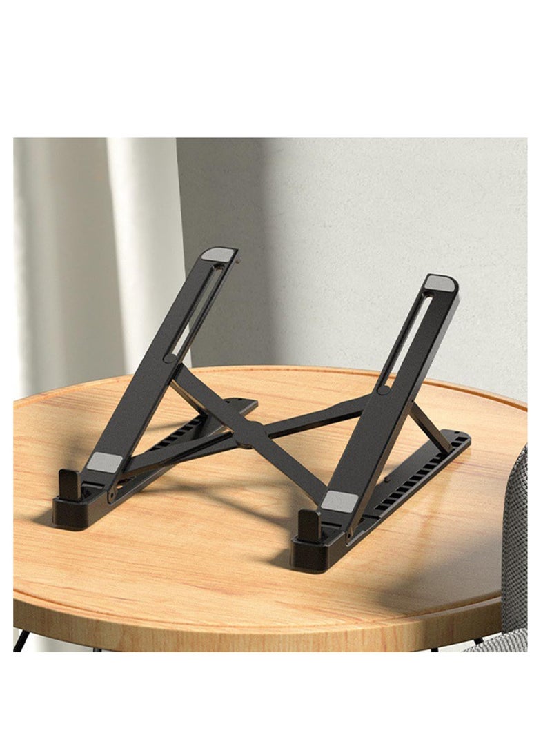 ECVV حامل كمبيوتر محمول ECVV محمول للمكتب، حامل كمبيوتر محمول قابل للتعديل بزاوية 13 زاوية، حامل كمبيوتر محمول مريح من مادة ABS، متوافق مع أجهزة الكمبيوتر المحمولة وأجهزة iPad (11-17 بوصة) (أسود) - Image 1