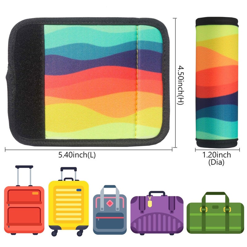 GOWRAPS 5 Pack Neoprene Luggage Handle Wraps for Suitcase Travel Luggage Tags/Identifiers/Marker/Grips Travel Accessories for Airplane(Multi-Color) - Image 2
