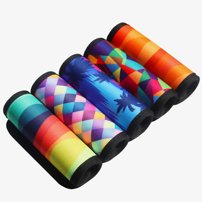 GOWRAPS 5 Pack Neoprene Luggage Handle Wraps for Suitcase Travel Luggage Tags/Identifiers/Marker/Grips Travel Accessories for Airplane(Multi-Color) - Image 1