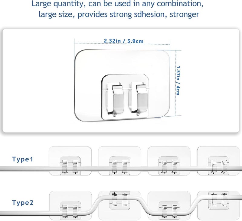 MVM Enterprise String Light Sticker Hook Wall Hanging Sticker Hooks for Wall Without Drilling Multi use for Home Garden Office fastival Decoration Light Sticker Hook PVC Heavy Duty Hook 10 pcs - Image 3