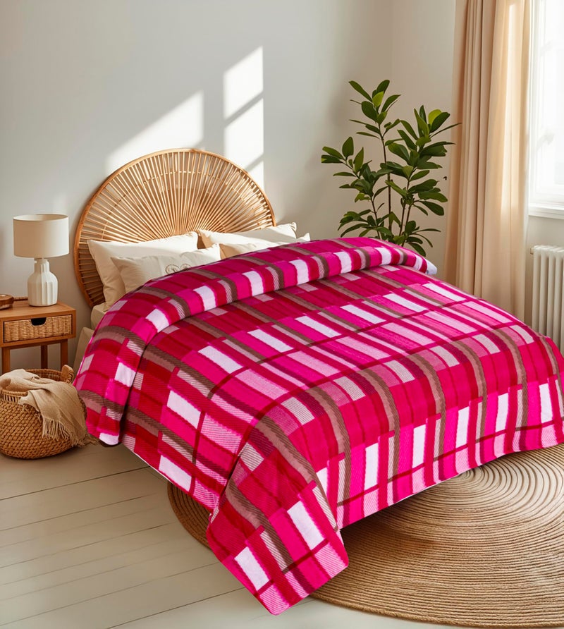 CHANDRAVATI Fleece|| Quilt Cover/Duvet Cover/Rajai Cover/Blanket Cover for Winters (RC-Pink, 60x90) - Image 1