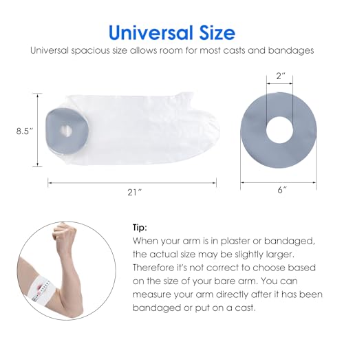 COMFYTHERA Waterproof Arm Cast Cover for Shower Wound Protector Bath Adult Watertight Cast Bag Showering for Surgery Bandage Broken Hand,Wrist,Finger, Elbow Reusable Durable (B-Short Arm-M) - Image 5