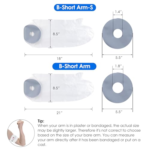 COMFYTHERA Waterproof Arm Cast Cover for Shower Wound Protector Bath Adult Watertight Cast Bag Showering for Surgery Bandage Broken Hand,Wrist,Finger, Elbow Reusable Durable (B-Short Arm-M) - Image 2