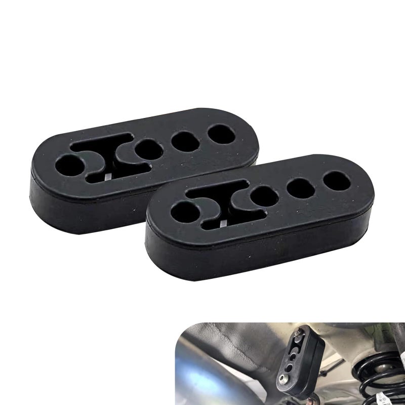 Hugwits 2 PCS Rubber Exhaust Hangers 4 Holes Adjustable Muffler Hanger Universal Muffler Exhaust Hanger System Heavy Insulator Support Bushing Mount Universal Tailpipe Damping Bracket Black - Image 3
