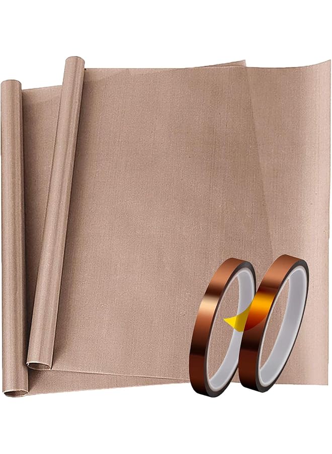 S-TOP Sheet, 2 Pack 12 x 16" and 2 Rolls 10mm X 33m Heat Resistant Sublimation Tape, Heat Press Transfer Non Stick Paper Reusable Heat Resistant Craft Mat for Heat Press Machines - Image 1