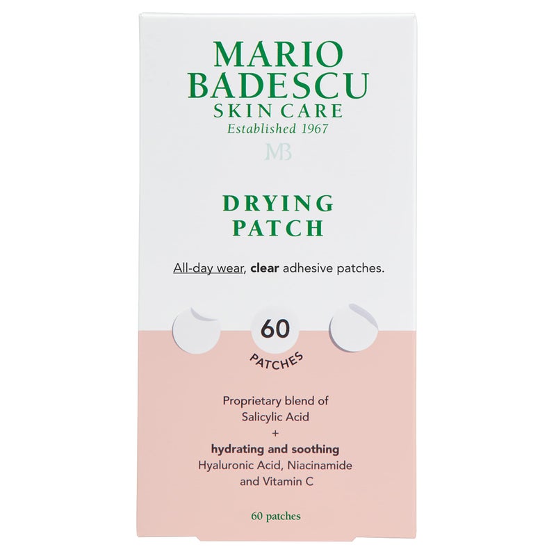 MARIO BADESCU Mario Badescu Drying Patch Blemish Covering, Invisible Spot Treatment, Absorbing All Day Polymer Adhesion with Vitamin C, Vegan & Cruelty Free, Strong Hold (60 Patches, 12mm), Clear 