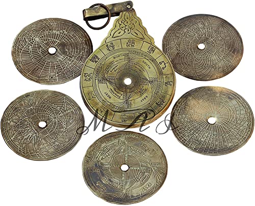 Mai Brass Astrolabe Vintage Antique Astrolabe 8" English Globe Navigation Maritime Astrological Calendar Collectible Navigation Astrolabe by Marine International - Image 3