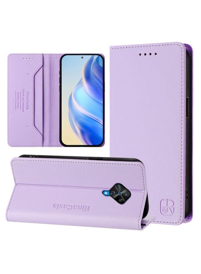 erorex Case For vivo Y31 4G 2021 India / Y53s RC01 Dual-Folded Magnetic Suction RFID Leather Phone Case - Image 1