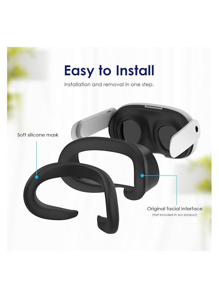 بروماس مجموعة ملحقات 5 في 1 متوافقة مع Quest 3، غطاء سماعة الرأس، غطاء مقابض وحدة التحكم، زجاج مقسى لعدسة الكاميرا، غطاء وجه من السيليكون ووسادة أنف - Image 2