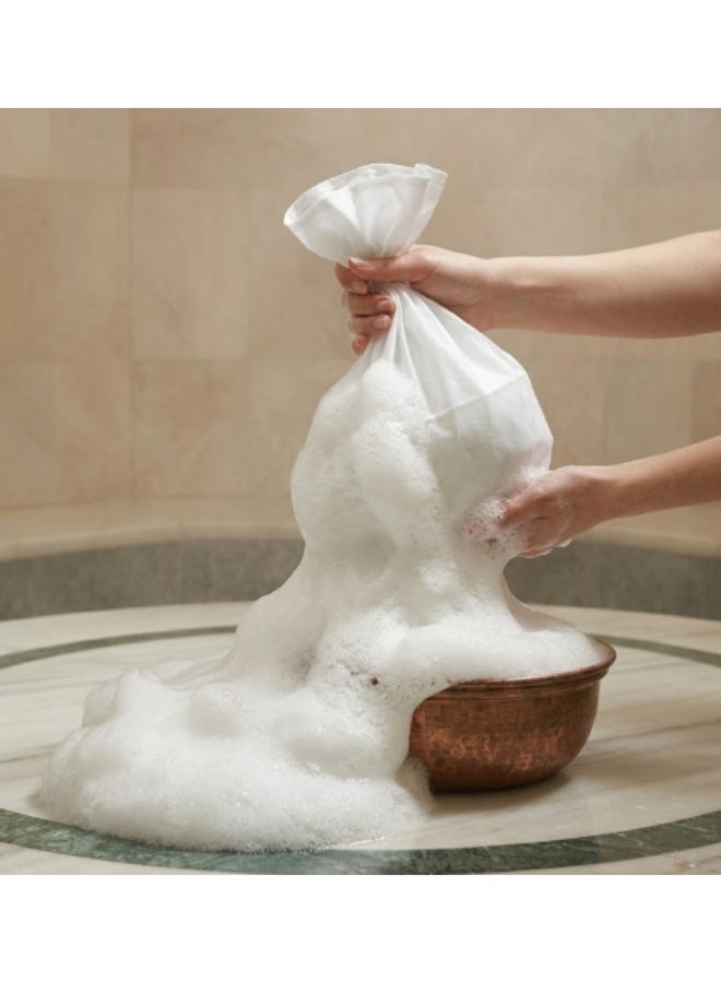 كيس رغوة الحمام التركي – كيس تدليك الفقاعات للحمام التركي مصنوع من القطن - Image 1