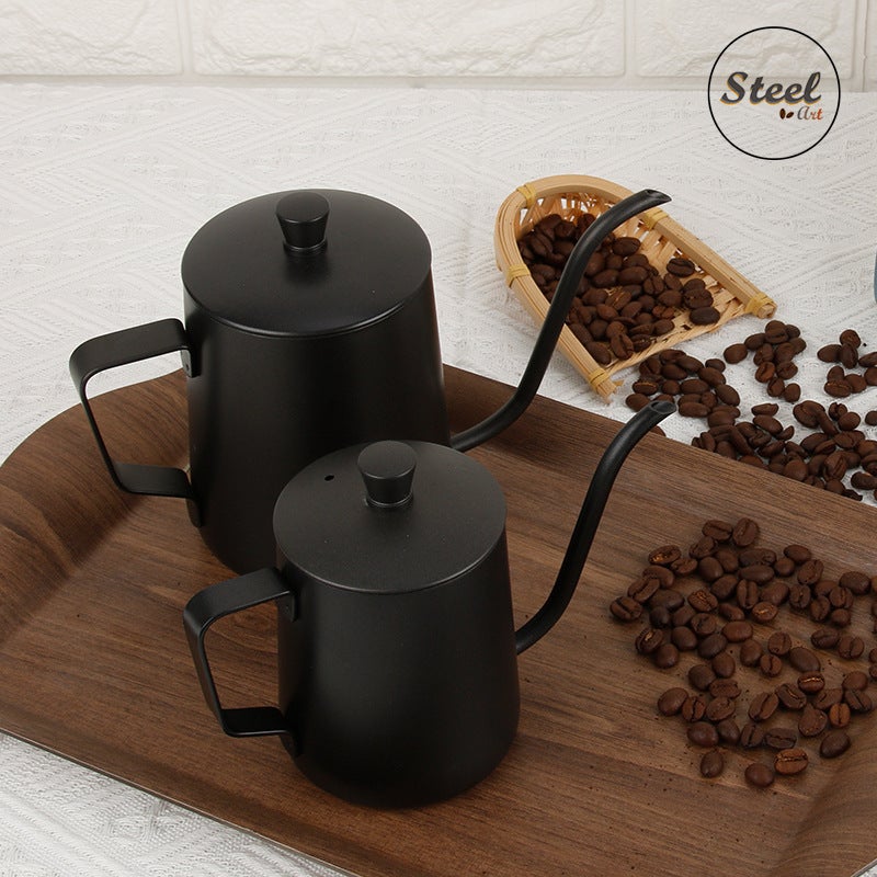 Steel Art Supply Stainless Steel Milk Cup Handle Hand Coffee Pot Hanging Ear Pot Long Mouth Fine Mouth Mouth Pot Drip Type - Image 3