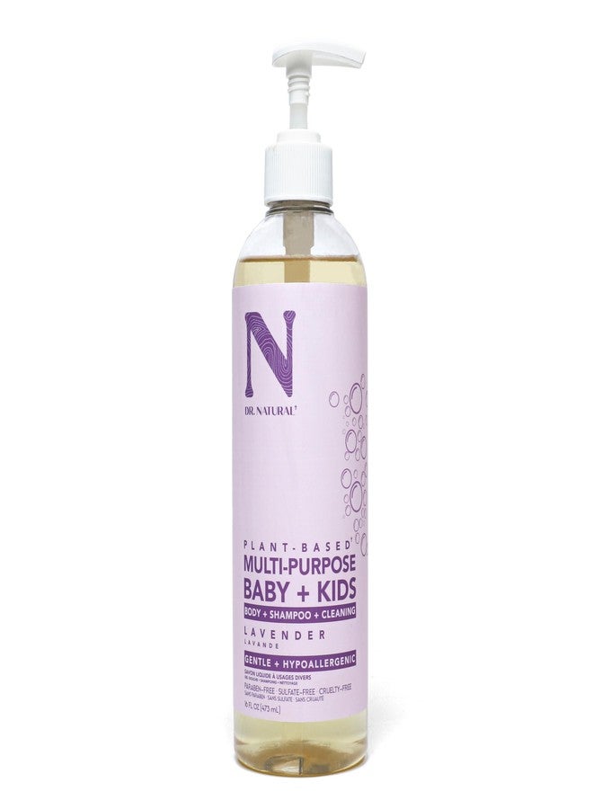 Dr. Natural Multi-Purpose Baby Plus Kids Soap - Body Wash and Shampoo - Gentle Soap with Shea Butter - Newborn Safe - Lavender - 16 oz - Image 1