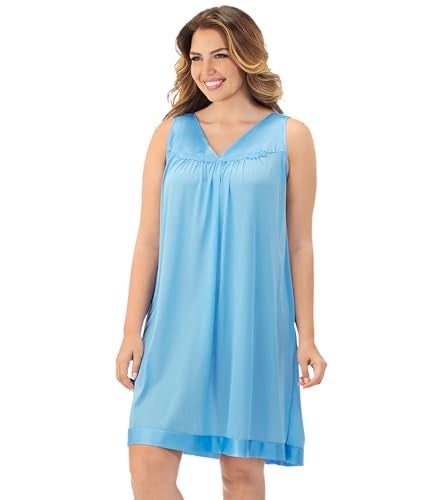 Exquisite Form Women's 30107 Nylon Tricot Sleeveless Short Knee Length Nightgown - Image 1