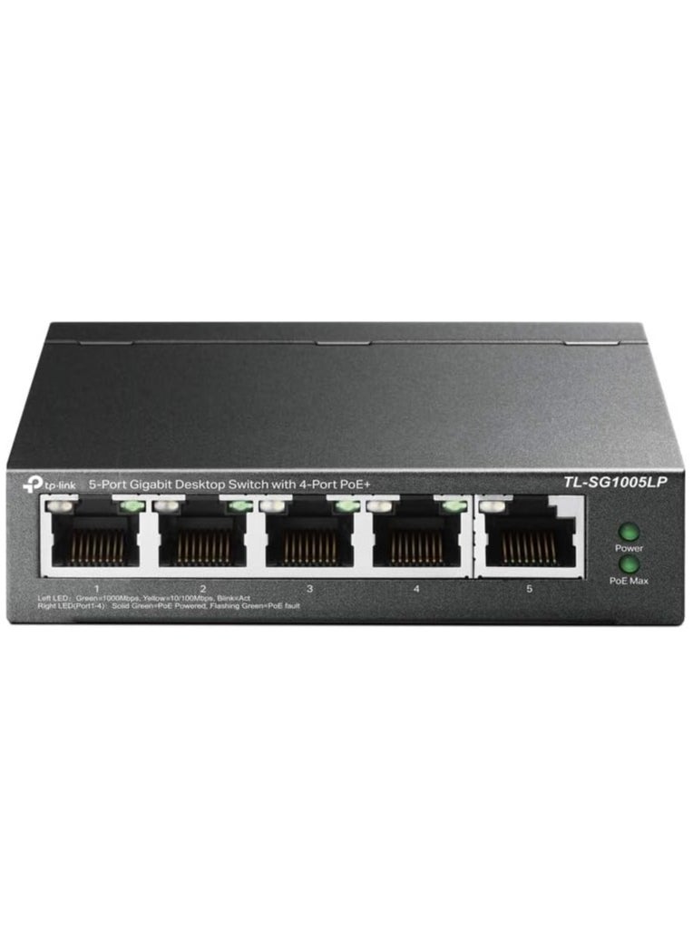 Tp-link Tl - TP Link PoE Switch 5 Port Gigabit 4 PoE+ ports up to 30 W for each PoE port and 40 W for all PoE ports Metal Casing Plug and Play Ideal for IP Surveillance and Access Point TL SG1005LP - Image 1