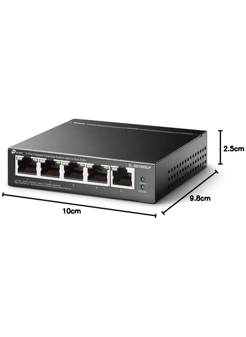 Tp-link Tl - TP Link PoE Switch 5 Port Gigabit 4 PoE+ ports up to 30 W for each PoE port and 40 W for all PoE ports Metal Casing Plug and Play Ideal for IP Surveillance and Access Point TL SG1005LP - Image 1