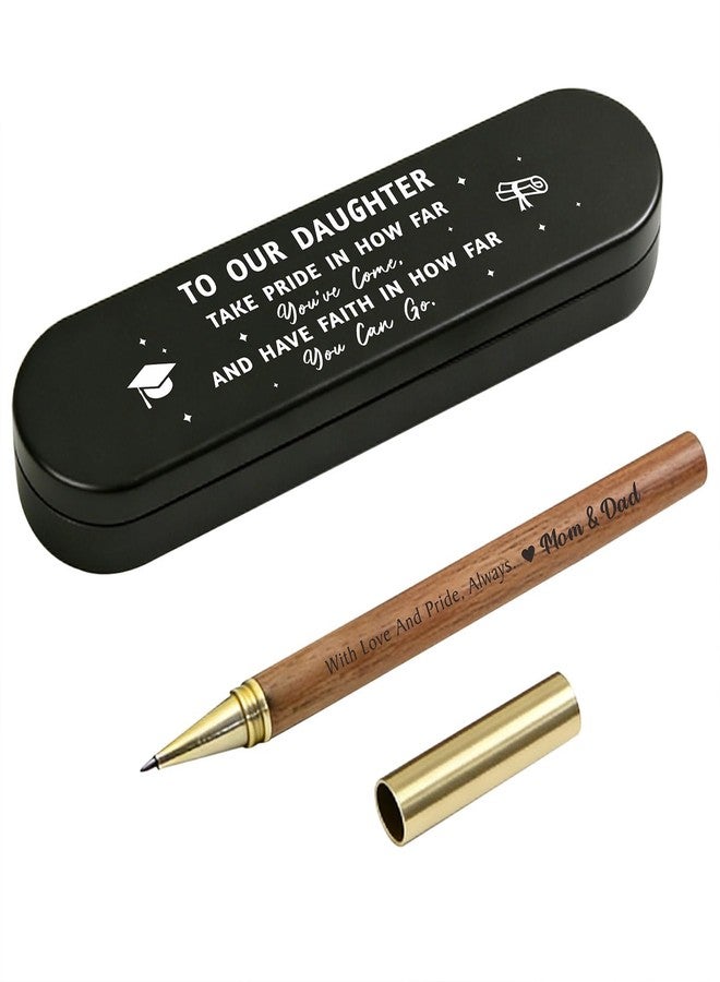 DGXMD Daughter Graduation Gifts - Engraved Wooden Gel Pen Gift Set - Inspirational Graduation Keepsake for Daughter from Mom & Dad - Image 1