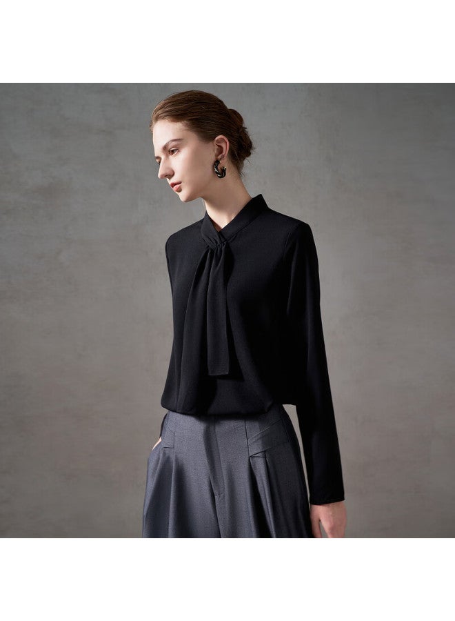 G2000 Textured Ribbon Design Women's Autumn Winter Comfortable Long Sleeve Casual Shirt Mall Same Style - Image 1