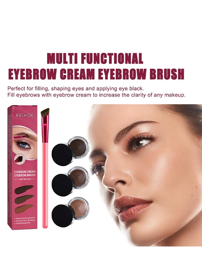 إيلهو فرشاة حواجب كريم حواجب متعددة الوظائف ، مقاومة للماء للعرق ، مكياج طويل الأمد ، الوصول إلى التأثير المحيطي لظلال عيون الحواجب البرية المائلة ، مناسبة للاستخدام في المكياج (#Dark بني) - Image 2