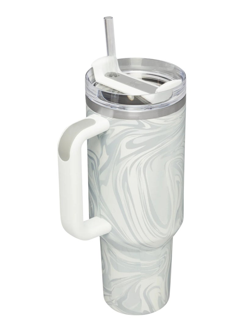 Stanley Stanley cup H2.0 Stainless Steel with Lid and Straw for Water Iced Tea,Coffee and Smoothie,Polar Swirl,40 oz  - Image 3