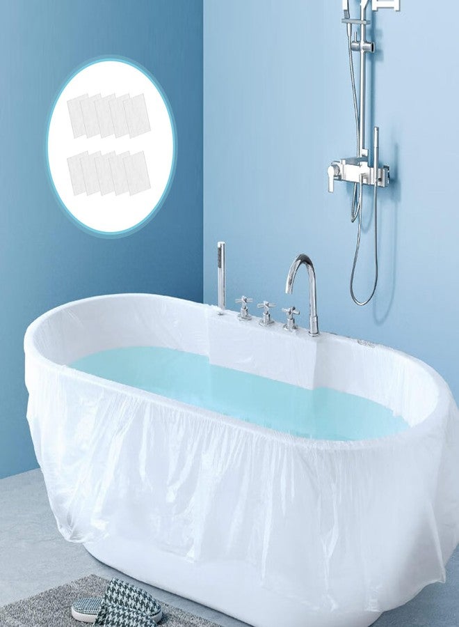 Odowalker 10 Pack Disposable Bathtub Cover Liner Film Large Size (102 × 47inch) Transparent Thickened Plastic Bathtub Bag for Salon, Household and Hotel Bath Tubs, Traveling Salon Household Holiday Inn - Image 1