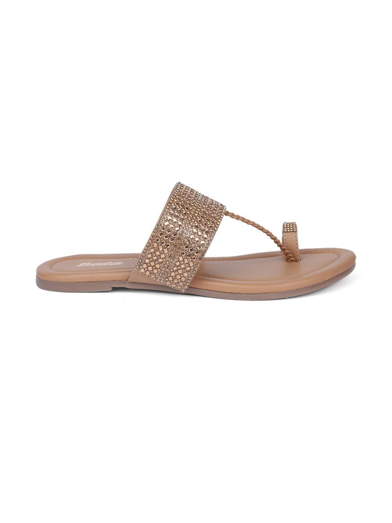 Bata Women's Slip-on Sandal - GOLD (7 UK) (5718323) - Image 3