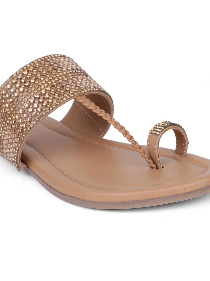 Bata Women's Slip-on Sandal - GOLD (7 UK) (5718323) - Image 5
