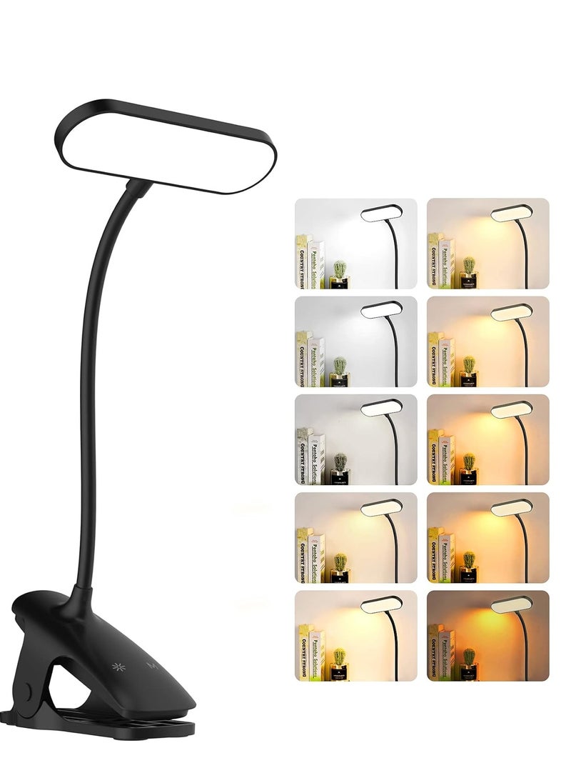 ARNOTEC LED Desk Lamp, 36 LED USB Rechargeable Reading Light with 5 Color Modes 5 Brightness, Eye Protection Book Clamp Clip on Light for Headboard and Video Conference  - Image 1