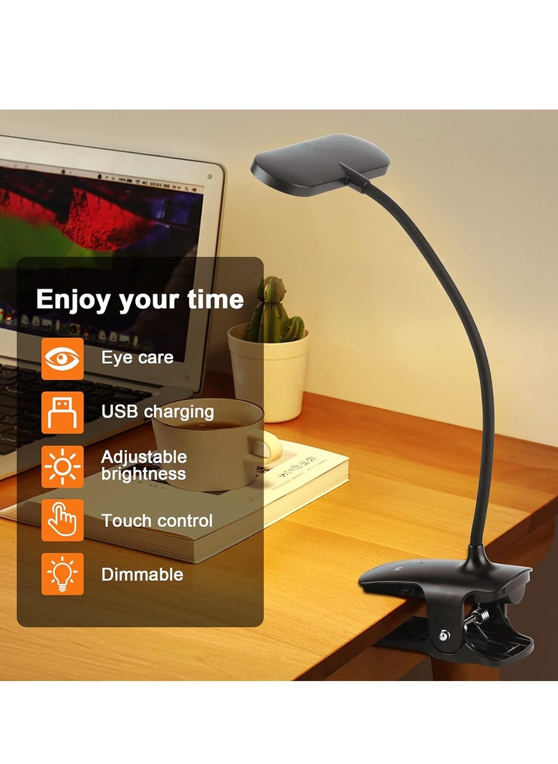 ARNOTEC LED Desk Lamp, 36 LED USB Rechargeable Reading Light with 5 Color Modes 5 Brightness, Eye Protection Book Clamp Clip on Light for Headboard and Video Conference  - Image 5