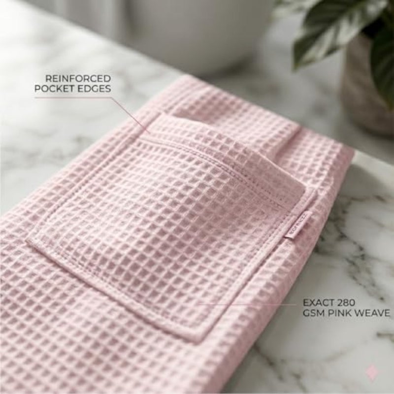 Waffle Bathrobe, 280 GSM Cotton, Soft and Comfortable, Breathable Quick Drying Robe, for Adults and - Image 4