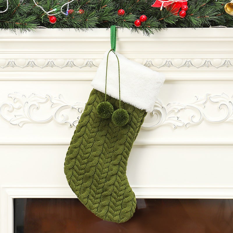Generic Christmas Stocking Candy Bag Home Decor Green