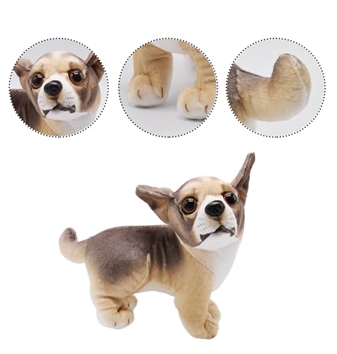 YONLIT Lifelike Chihuahua Stuffed Animal Animated Plush Puppy Toy Doll Super Realistic Dogs Act Like Real Excellent Gifts for Kids Birthday Party Dog Collection 9 Inches (Chihuahua) - Image 5