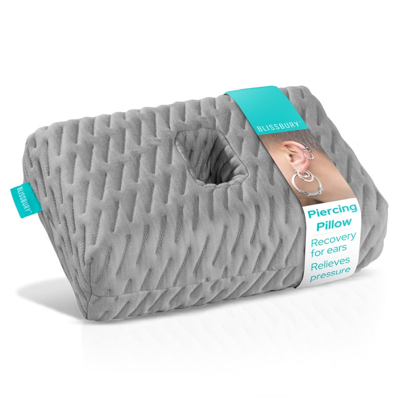 BLISSBURY Mini Ear Pillow | Ear Piercing Pillow for Side Sleeping | Travel Friendly CNH Pillow with Ear Hole | Soothing Hole for Ear Pain | Piercing Health & Ear Recovery for Side Sleepers | Donut Ear - Image 1