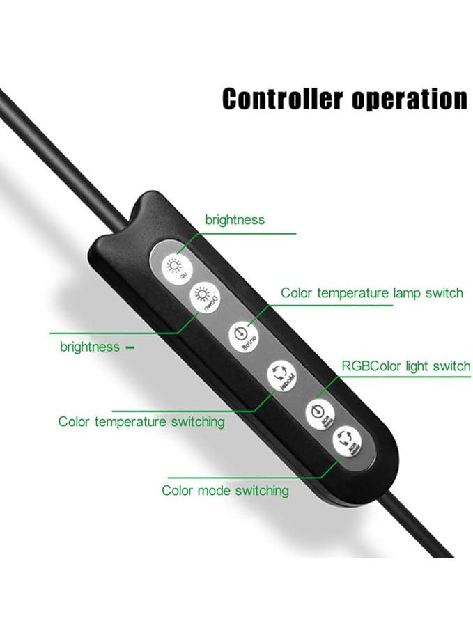 رينج لايت RGB احترافي مع حامل ثلاثي – إضاءة ليد قابلة للتعديل مع حامل هاتف – إضاءة ملونة متعددة الأوضاع مثالية للتيك توك، البث المباشر، الميك أب، واليوتيوب - Image 4