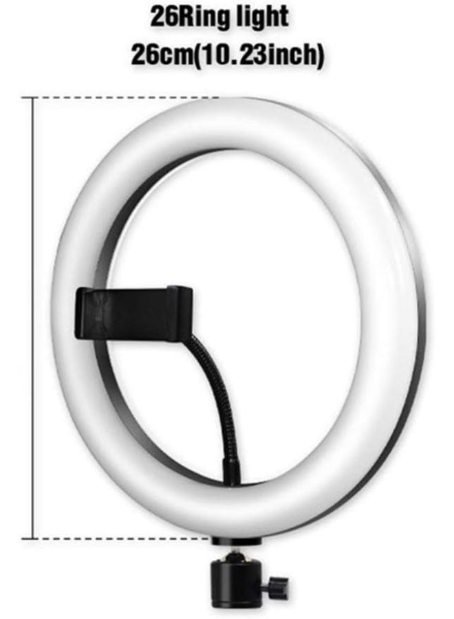 رينج لايت RGB احترافي مع حامل ثلاثي – إضاءة ليد قابلة للتعديل مع حامل هاتف – إضاءة ملونة متعددة الأوضاع مثالية للتيك توك، البث المباشر، الميك أب، واليوتيوب - Image 3