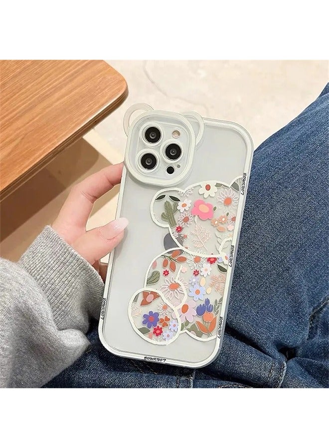 أوشن متوافق مع اي فون 16 برو 6.3 بوصة الهاتف المحمول القضية ، لطيف زهرة تحمل كاميرا حماية القضية ، حالة شفافة واقية ضد السقوط كامل الجسم ، ومناسبة ل iPhone 16 برو فتاة الهاتف المحمول القضية - Image 2