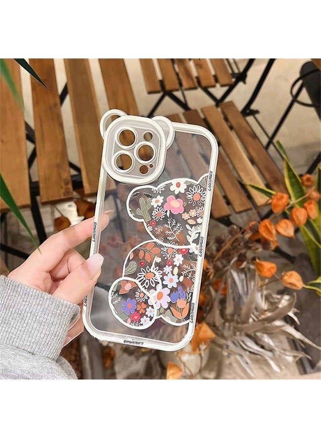 أوشن متوافق مع اي فون 16 برو 6.3 بوصة الهاتف المحمول القضية ، لطيف زهرة تحمل كاميرا حماية القضية ، حالة شفافة واقية ضد السقوط كامل الجسم ، ومناسبة ل iPhone 16 برو فتاة الهاتف المحمول القضية - Image 3