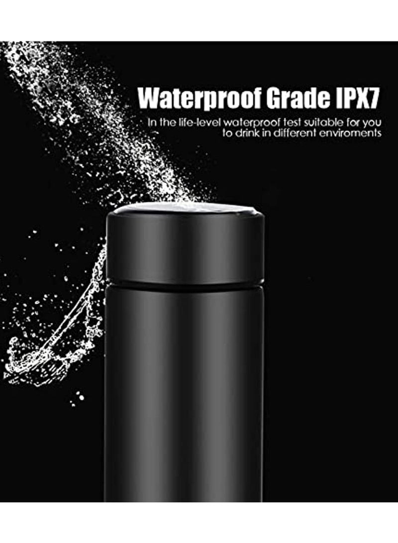 Vitacelli زجاجة مياه معزولة بالفراغ مع شاشة عرض درجة الحرارة الذكية باللون الأسود سعة 500 مل - Image 5