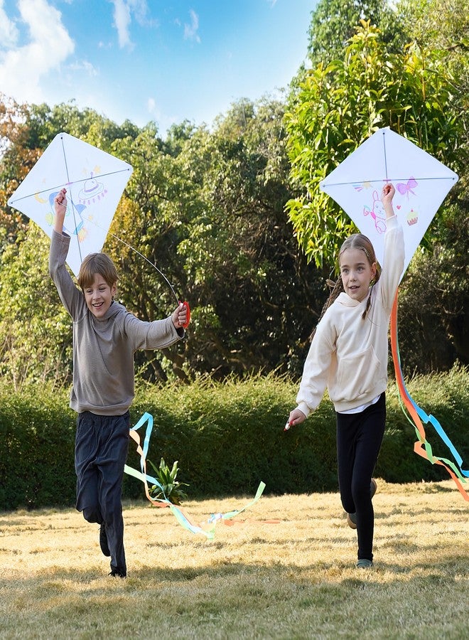 SYNCFUN 6 Packs DIY Kites for Kids with 10 Color Markers, Kids Making Craft Kits Bulk, Decorating Coloring Party Pack, Beach Kite Easy to Fly for Outdoor Games and Activities - Image 5