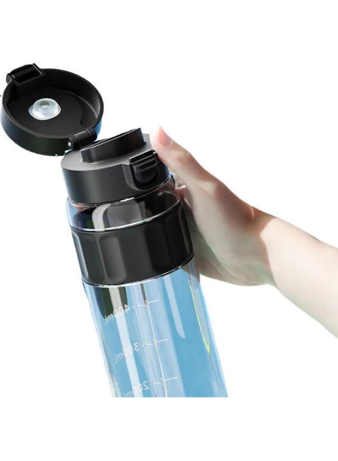 JD.com Jdjingzao Double-Opening Sports Water Bottle Tritan Portable Cup Thickened Anti-Fall Outdoor Portable Plastic Water Cup Black 830Ml - Image 2