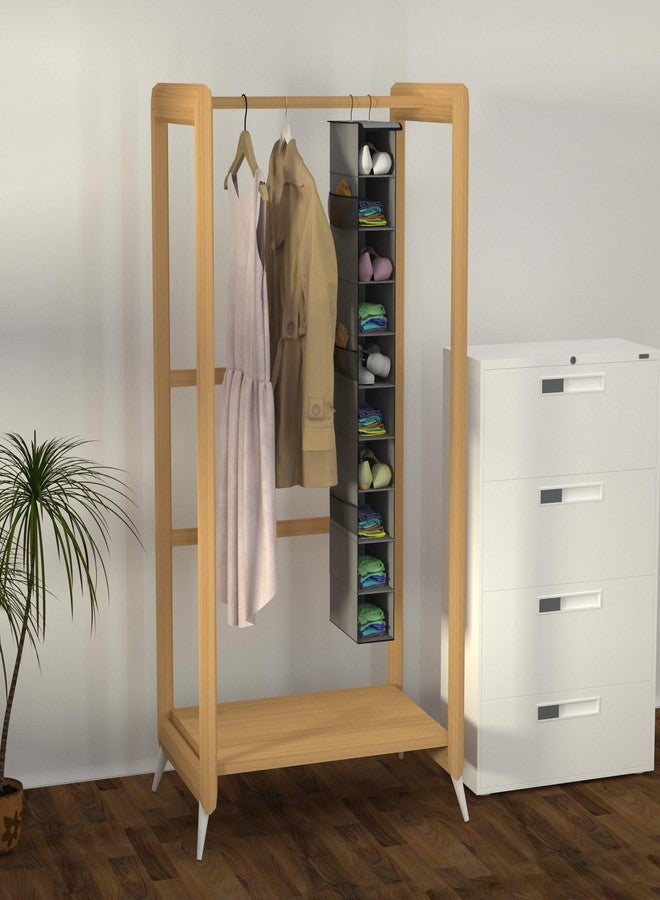 Libeder Hanging Shoe Organizer,10-Shelf Hanging Closet Organizers and Storage Shoes Organizer Shelves Hanging Shoe Rack Holder with 6 Mesh Side Pockets Gray - Image 3